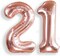 40 Inch Large 21 Number Balloons Rose Gold Big Foil Number Balloons Giant Helium (Rose Gold)